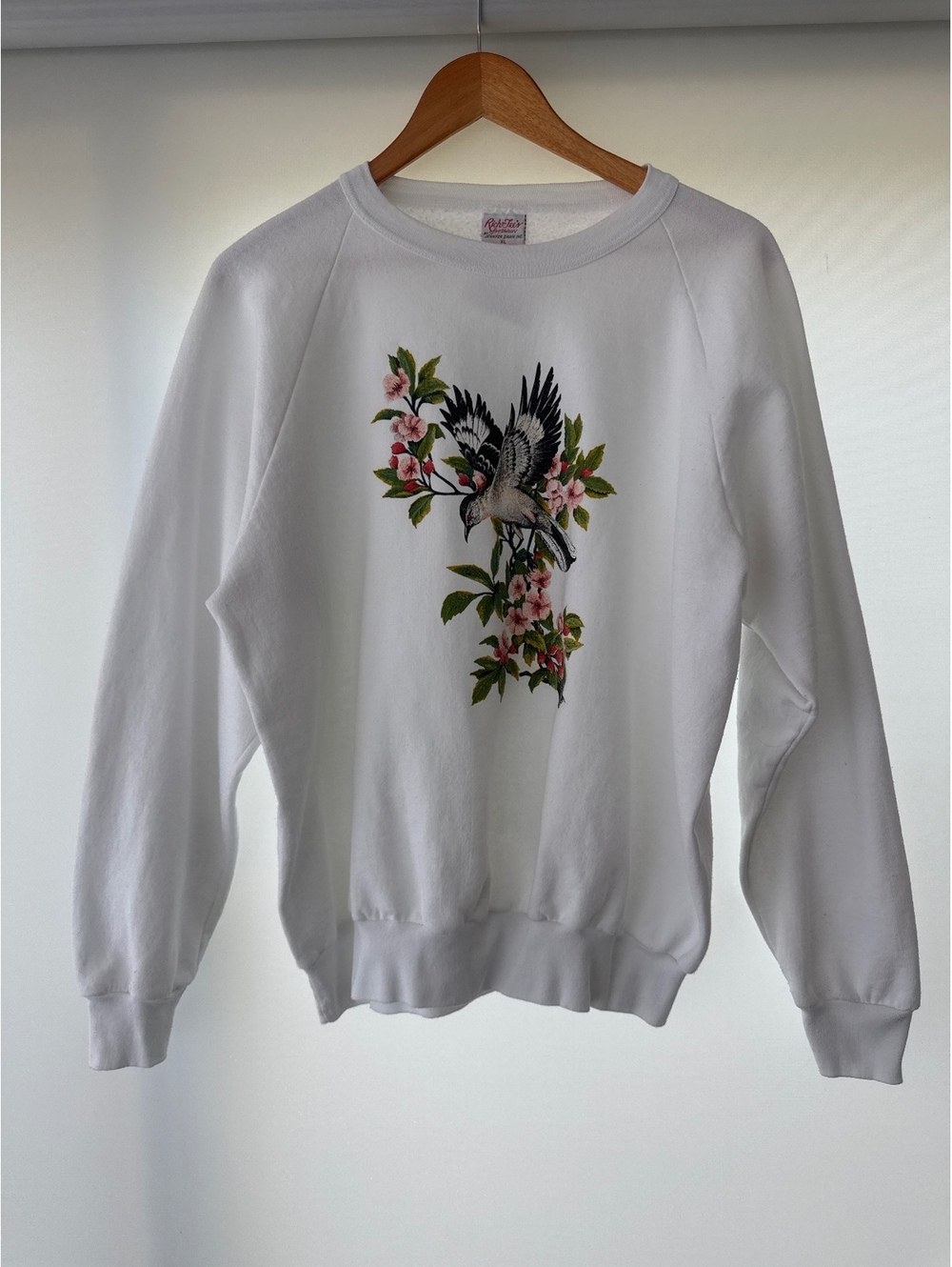 Vintage Rich Tee’s Sportswear Sweatshirt XL Bird Floral Made USA 90s Nature